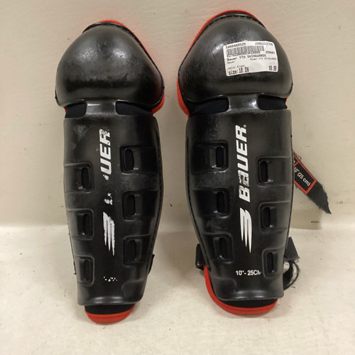 Used Bauer YTH SHINGUARDS Youth Shin Guards Black 10" 11725-S000485525