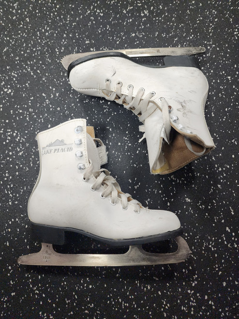 Vist Large View of Product Image Which is Used Lake Placid LAKE PLACID FIGURE SKATES Girls Figure Skate White Youth 13.0