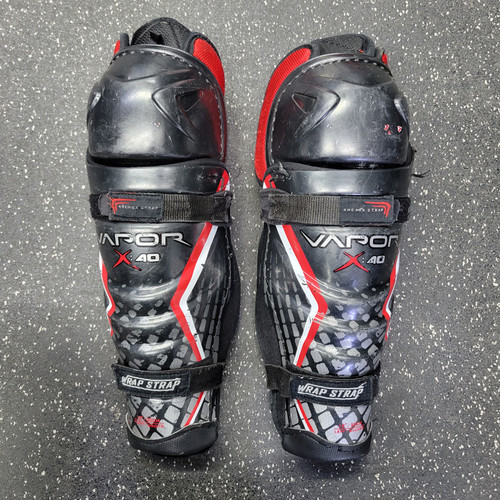 Used Bauer VAPOR X40 Junior Shin Guards Black 12" 10589-S000413516