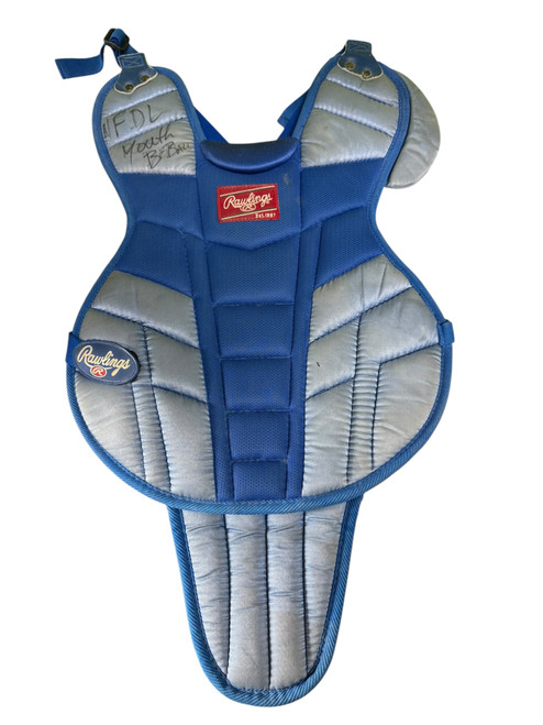 Vist Large View of Product Image Which is Used Rawlings YTH CP Catchers Chest Protector Royal Blue Youth