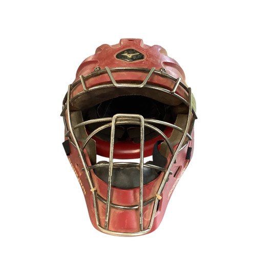 Used Mizuno SAMURAI Catchers Helmet w/Mask Red M/L 11479-S000394036