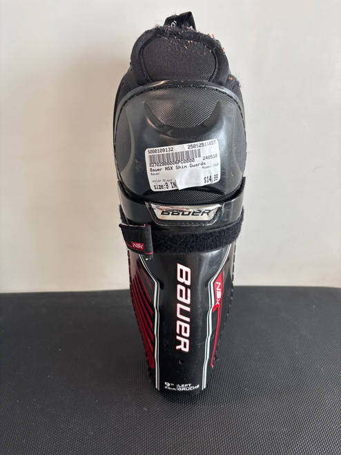 Vist Large View of Product Image Which is Used Bauer NSX Youth Shin Guards Black 9" 11857-S000109132