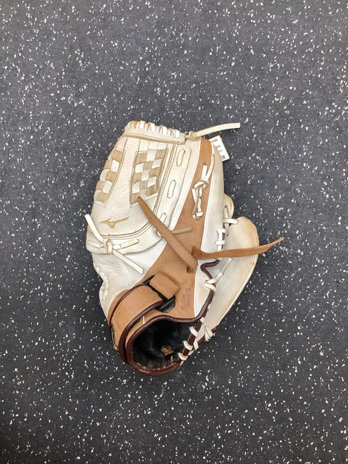 Used Mizuno GSP 1201F3WH BB/SB Glove RH Throw White 12" 11162-S000428704