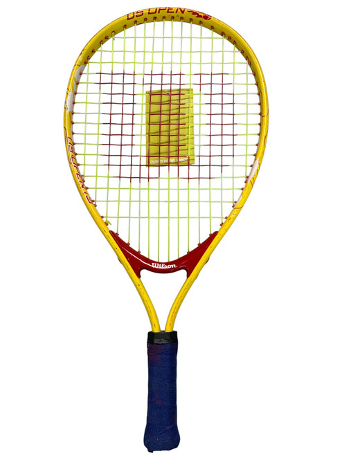 Vist Large View of Product Image Which is Used Wilson US OPEN YOUTH RACQUET Junior Tennis Racquet Yellow 19"