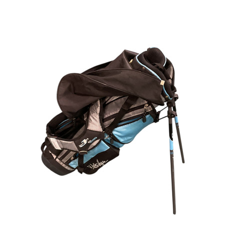 Used Walter Hagen JR GIRLS Jr Stand Bag Black And Carolina Blue 11813-S000325192