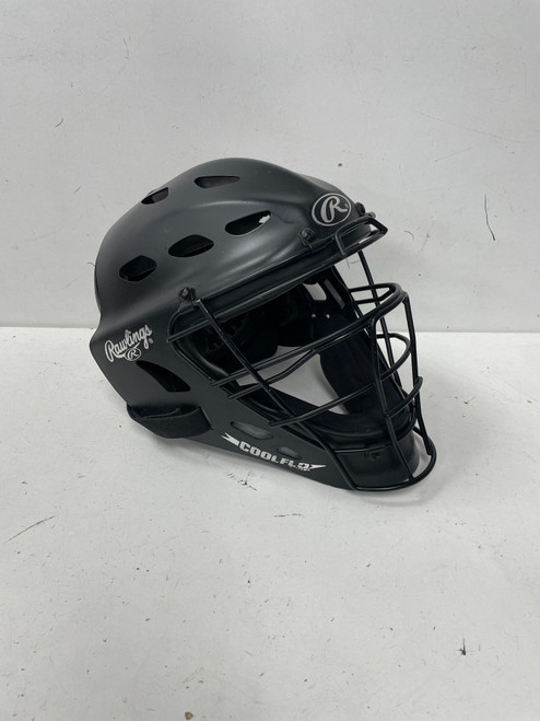 Vist Large View of Product Image Which is Used Rawlings CFA1JP Catchers Helmet w/Mask Black One Size (new= $100)