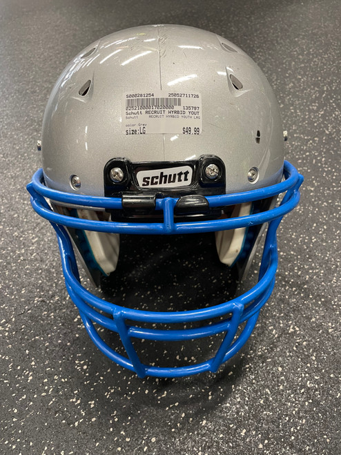 Used Schutt RECRUIT HYRBID YOUTH LRG FB Helmet Grey LG 11726-S000281254