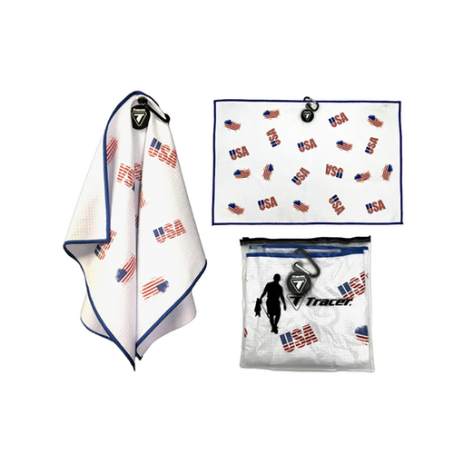 Vist Large View of Product Image Which is New Tracer Magnetic Golf Towel 16" x 24"- USA Scatter 11218-SPKTMAG-US