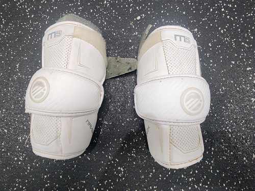 Vist Large View of Product Image Which is Used Maverik M5 Lacrosse Arm Pads/Guards White Senior 11849-S000028001