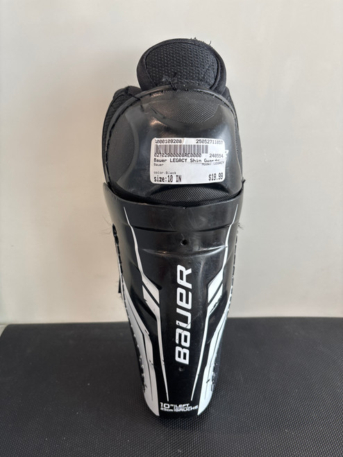 Used Bauer LEGACY Junior Shin Guards Black 10" 11857-S000109208
