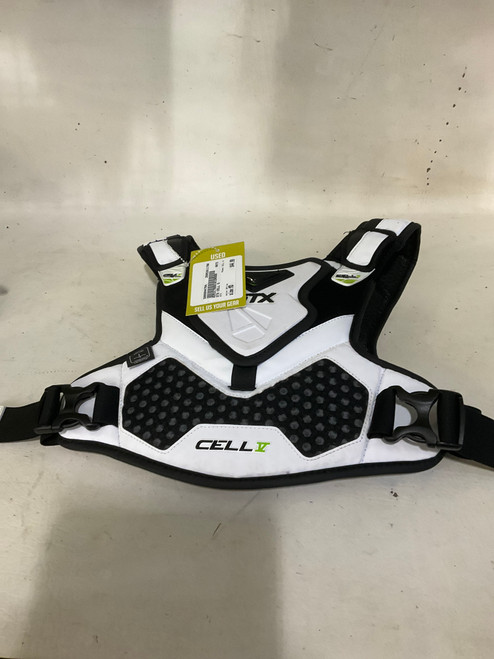Vist Large View of Product Image Which is Used STX CELL 5 Lacrosse Shoulder Pads White MD