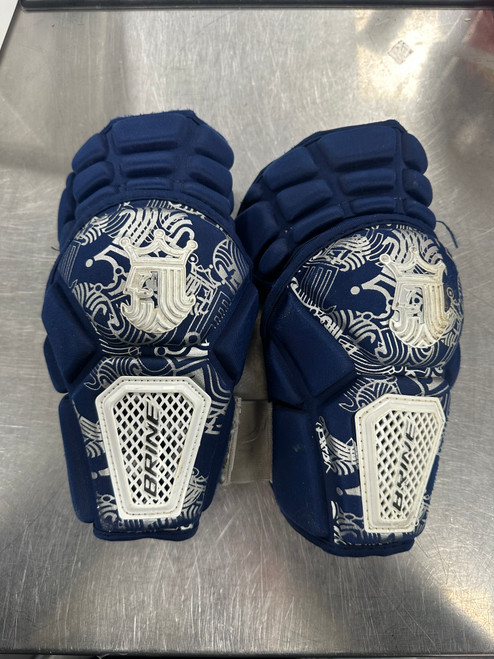 Vist Large View of Product Image Which is Used Brine KING ARM PADS Lacrosse Arm Pads/Guards Navy Blue MD