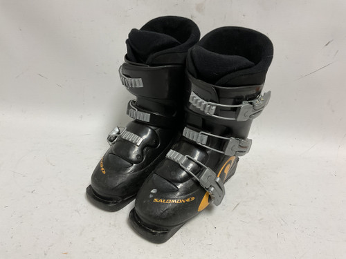 Used Salomon PERFORMA T3 Boys DH Ski Boot Black 220 MP - J04 - W05 11855-S000185199