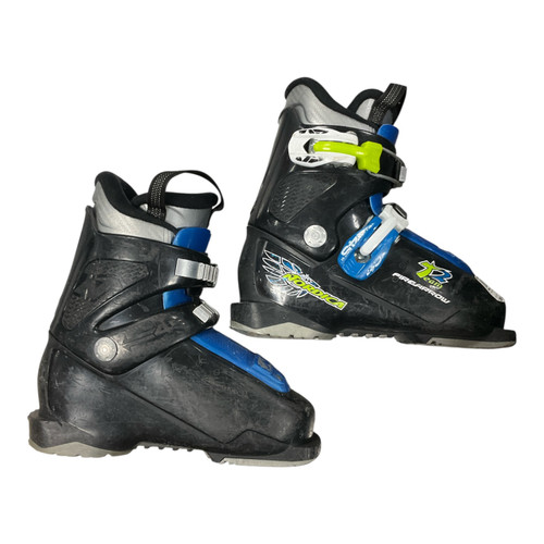 Vist Large View of Product Image Which is Used Nordica T2 FIREARROW Boys DH Ski Boot Black And Royal Blue 195 MP - Y13
