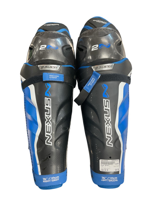 Used Bauer NEXUS Senior Shin Guards Royal Blue 16" 11477-S000198486