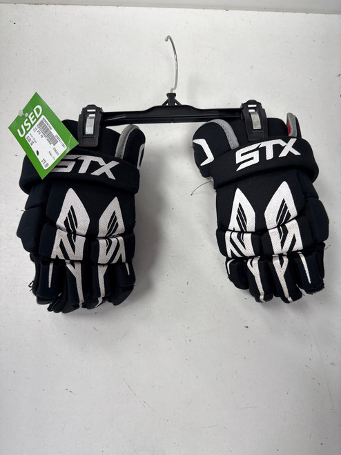 Used STX YTH Lacrosse Gloves Junior Black XS 11891-S000302494