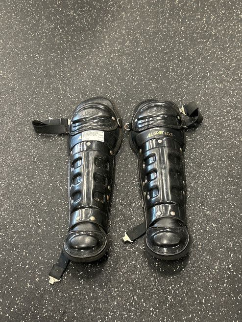 Vist Large View of Product Image Which is Used All-Star LG3 Catchers Leg Guards Black Youth