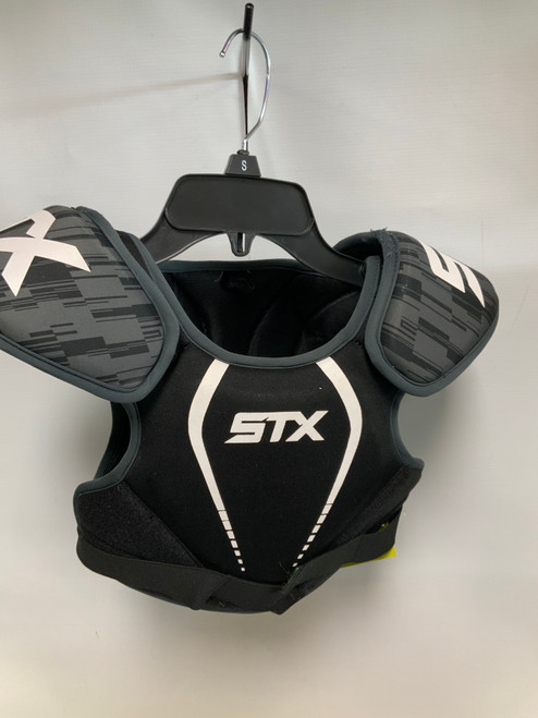 Vist Large View of Product Image Which is Used STX BLACK Lacrosse Shoulder Pads Black MD