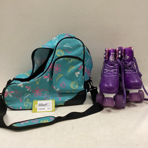 Vist Large View of Product Image Which is Used ROLLER SKATES Junior Rec Fitness Skates Teal Adjustable