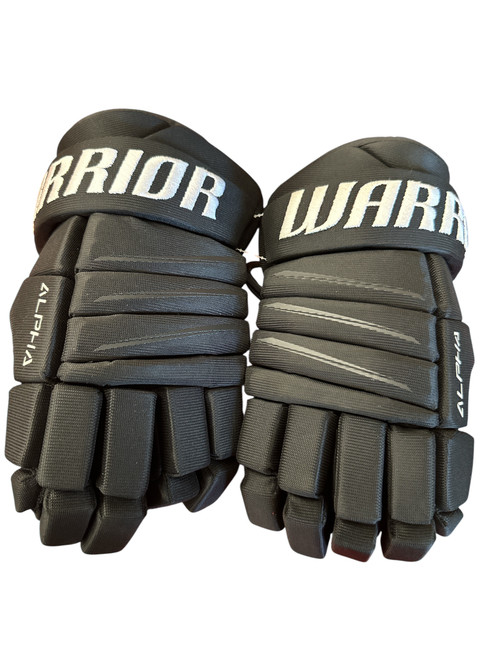Vist Large View of Product Image Which is Used Warrior ALPHA HOCKEY GLOVES Intermediate Gloves Black 10"