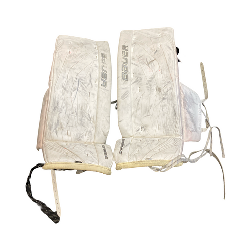 Vist Large View of Product Image Which is Used Bauer SUPREME Goalie Leg Pads Junior White 30"