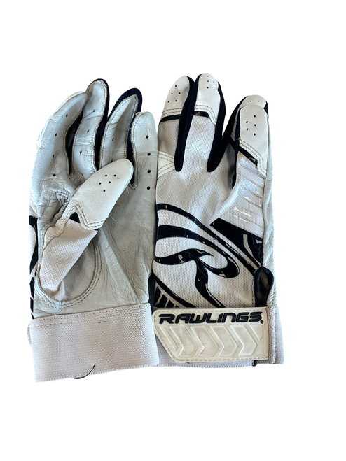 Used Rawlings BB/SB Batting Gloves White MD