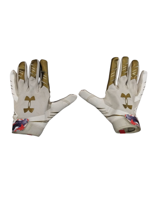 Vist Large View of Product Image Which is Used Under Armour F7 FB Gloves White MD
