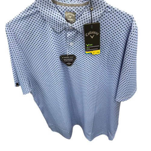 Vist Large View of Product Image Which is New CHEVRON PRINT POLO LAV LRG