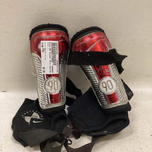 Used Nike Soccer Shin Guards Youth Red And Chrome Youth 11725-S000486169