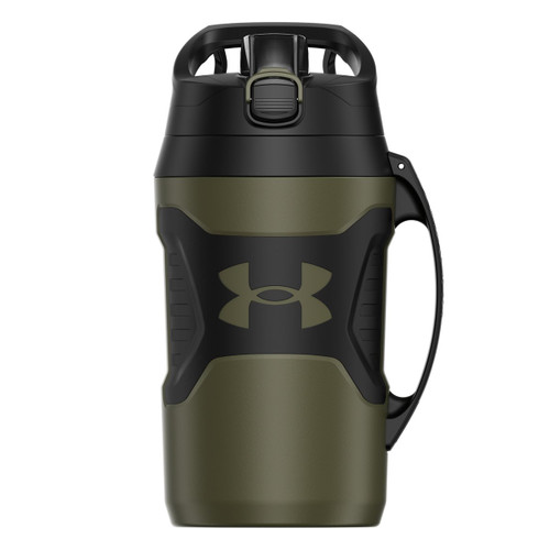 Vist Large View of Product Image Which is New Under Armour (UA) Playmaker Jug 64oz Water Jug Marine OD Green (MGRN), front view
