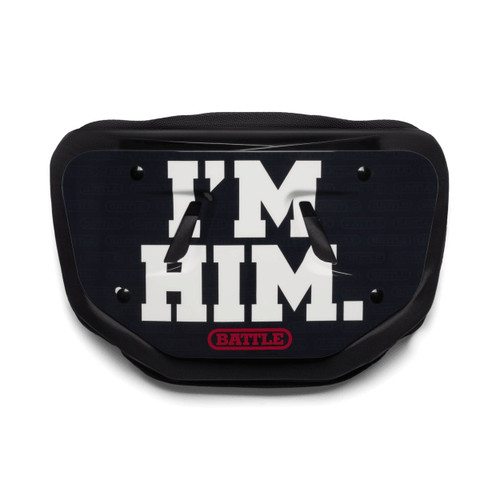 Vist Large View of Product Image Which is Battle Sports I'm Him Adult Backplate Black/White #24ACHIM003