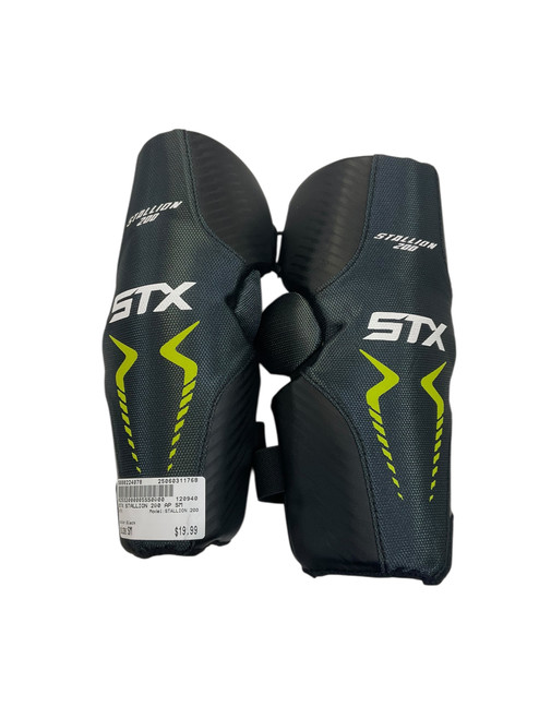 Vist Large View of Product Image Which is Used STX STALLION 200 Lacrosse Arm Pads/Guards Black SM