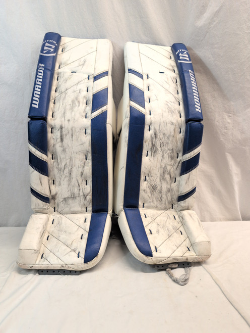 Vist Large View of Product Image Which is Used Warrior RITUAL G3 Goalie Leg Pads Senior Royal Blue And White 35"