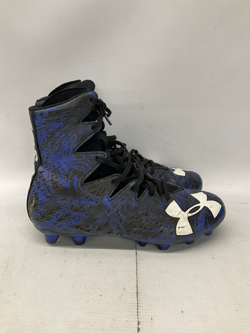 Vist Large View of Product Image Which is Used Under Armour Adult FB Cleats Black And Navy Blue Senior 7.5