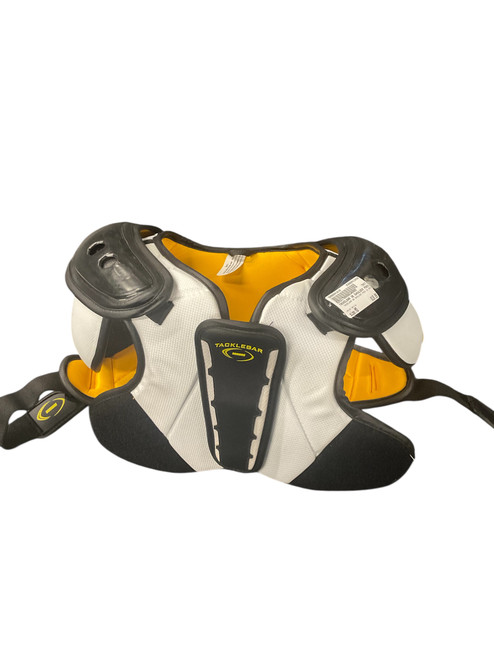 Vist Large View of Product Image Which is Used TACKELBAR QB SHOULDER PADS SZ MED FB Shoulder Pads White MD