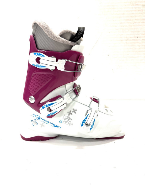 Used Nordica LITTLE BELLE 3 Girls DH Ski Boot White 265 MP - M08.5 - W09.5 11860-S000291907