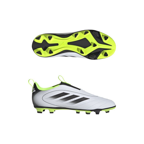 Vist Large View of Product Image Which is New ADIDAS GOLETTO IX FG/MG J 4 WHITE/BLACK/LUCID LEMON 11147-ADIJI1612-040
