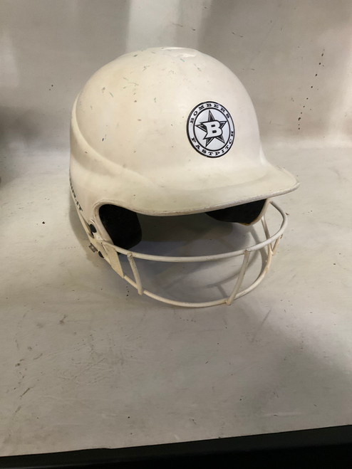 Used RIP-IT SOFTBALL HELMET 6-6 7/8 Batting Helmet w/Mask White SM 11790-S000045228