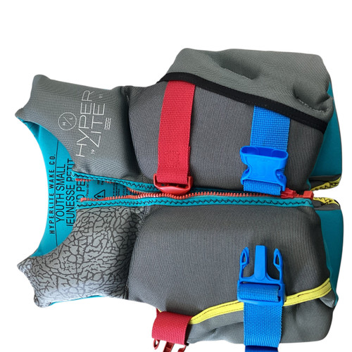 Vist Large View of Product Image Which is Used Hyperlite Youth PFD Black And Orange SM
