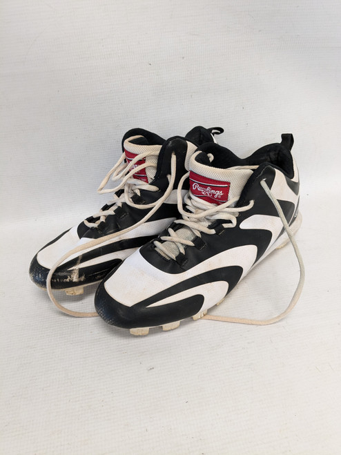 Vist Large View of Product Image Which is Used Rawlings BASEBALL BB/SB Cleats White Senior 10.5