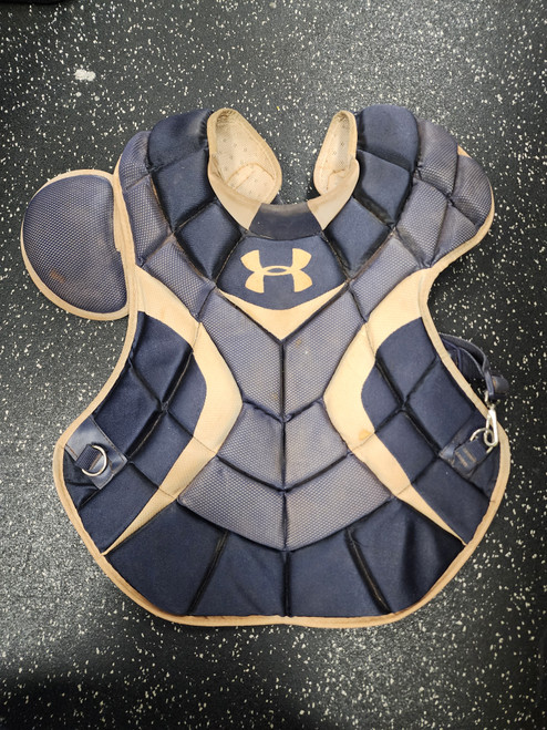 Vist Large View of Product Image Which is Used Under Armour UACP-AP Catchers Chest Protector Navy Blue Intermed