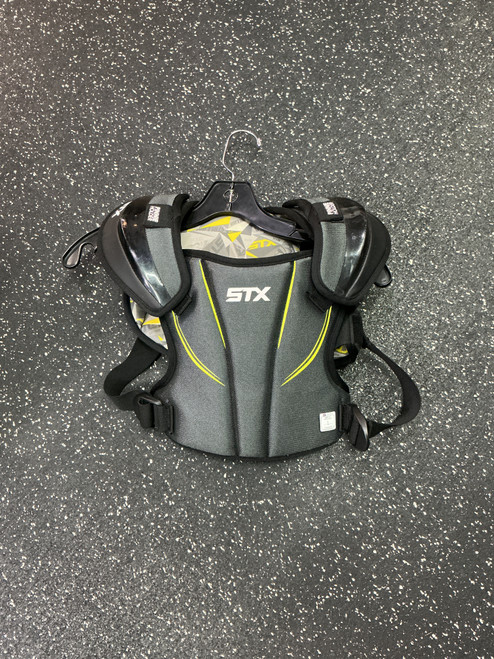 Vist Large View of Product Image Which is Used STX CHEST PROTECTOR Lacrosse Shoulder Pads Black SM