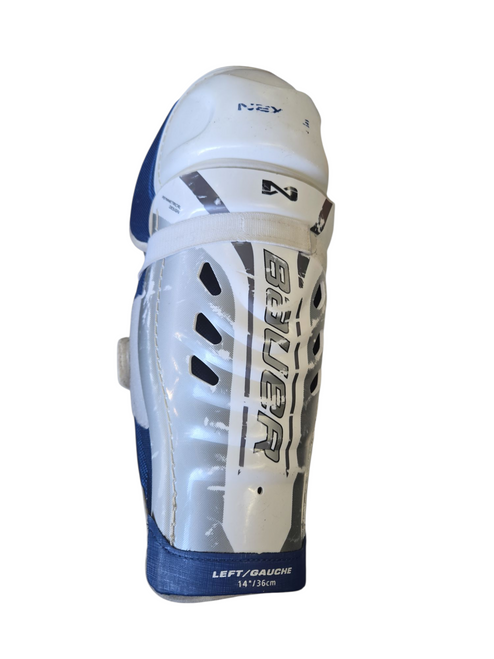 Used Bauer NEXUS Senior Shin Guards White 14" 11617-S000325769