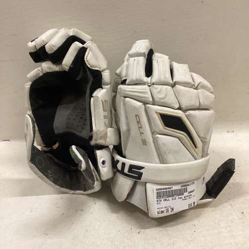 Used STX CELL III Lacrosse Gloves Mens White 18" 11725-S000486467