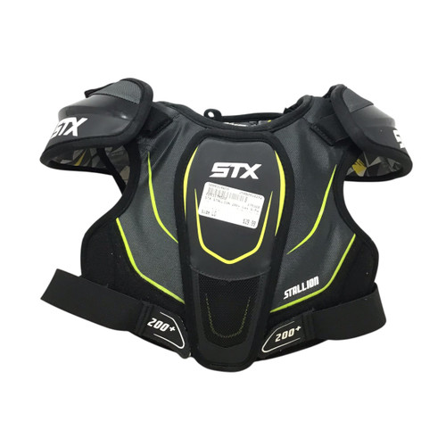 Vist Large View of Product Image Which is Used STX STALLION Lacrosse Shoulder Pads Black LG