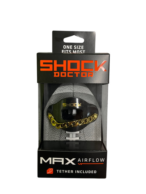 New SHOCK DOCTOR MAX AIRFLOW 3D CHAIN BLK CHROME MOUTHGUARD 11484-SHDSD1090000087