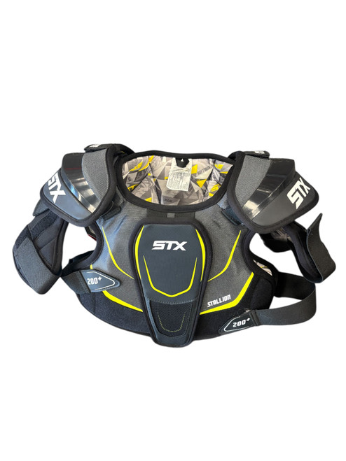 Vist Large View of Product Image Which is Used STX STALLION 200+ Lacrosse Shoulder Pads Black MD 11789-S000037126