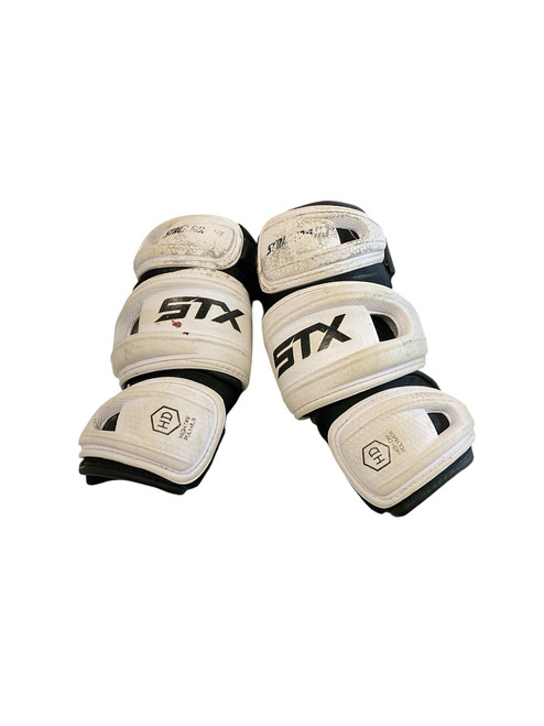 Used STX STALLION HD Lacrosse Arm Pads/Guards White MD 11861-S000022483 Vist Large View of Product Image Which is Used STX STALLION HD Lacrosse Arm Pads/Guards White MD