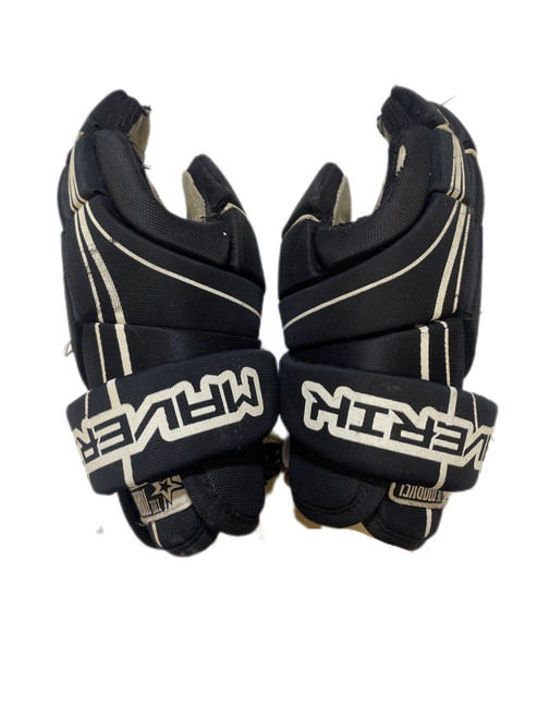 Vist Large View of Product Image Which is Used Maverik THE MARVEL Lacrosse Gloves Junior Black SM