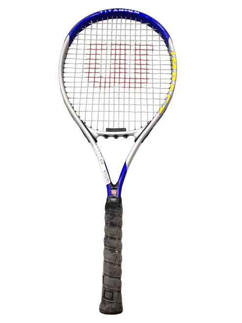 Vist Large View of Product Image Which is Used TENNIS RACQUET Adult Tennis Racquet Black 4 1/2"